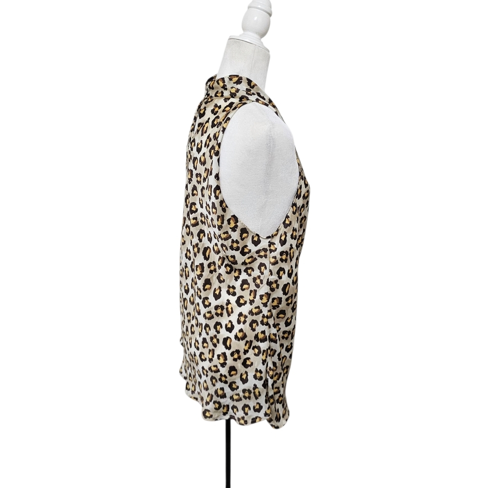 Adiva Leopard Print Sleeveless Silky Top Womens XL - Picture 4 of 11